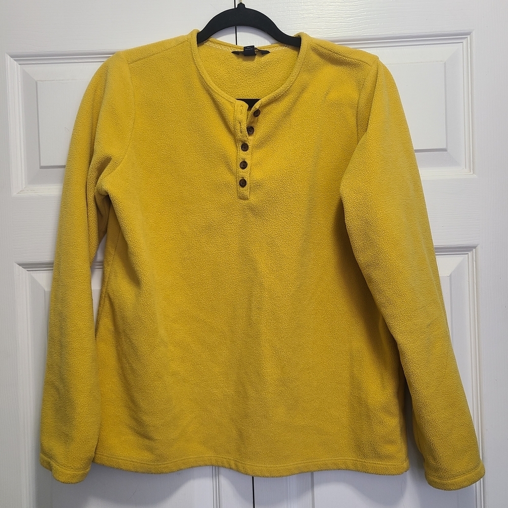 Lands' End Mustard Fleece Top M